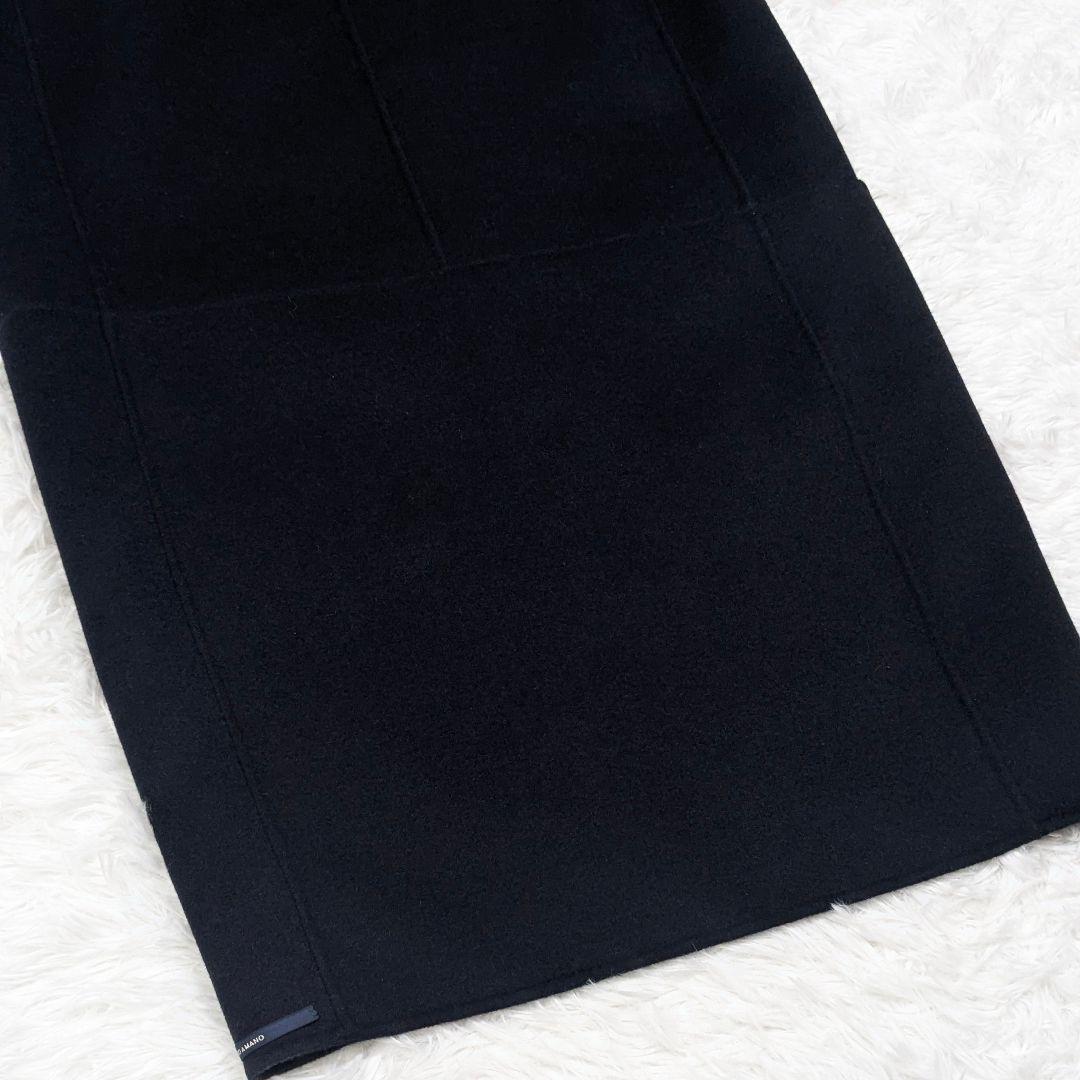 エスマックスマーラ クチートアマーノ ダブルフェイスロングジレ フード M 濃紺