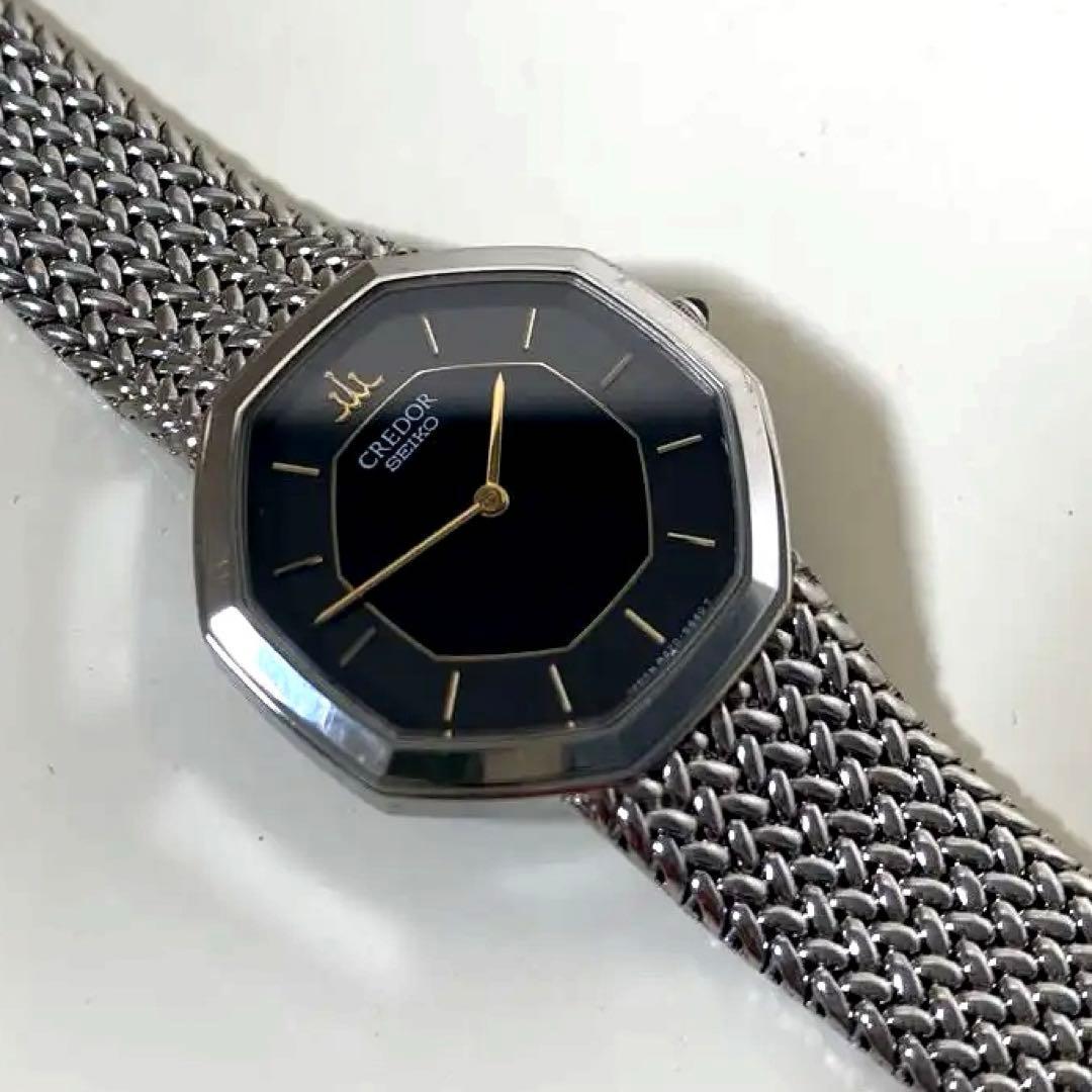 年末セール！！SEIKO クリード ブラックダイヤル メッシュバンド