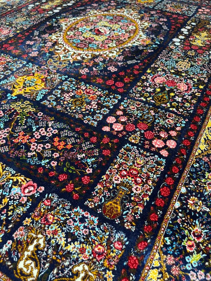 最高級 ペルシャ絨毯シルク イラン クム産 約216万ノット81×121cm