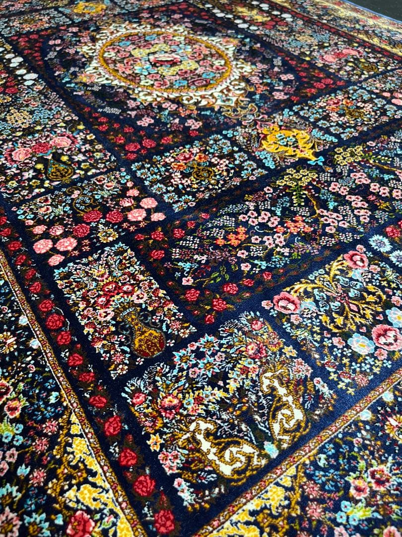 最高級 ペルシャ絨毯シルク イラン クム産 約216万ノット81×121cm