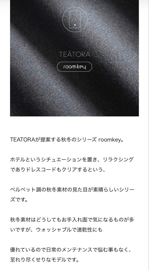 TEATORA Wallet Pants OFFICE RK(ルームキー)