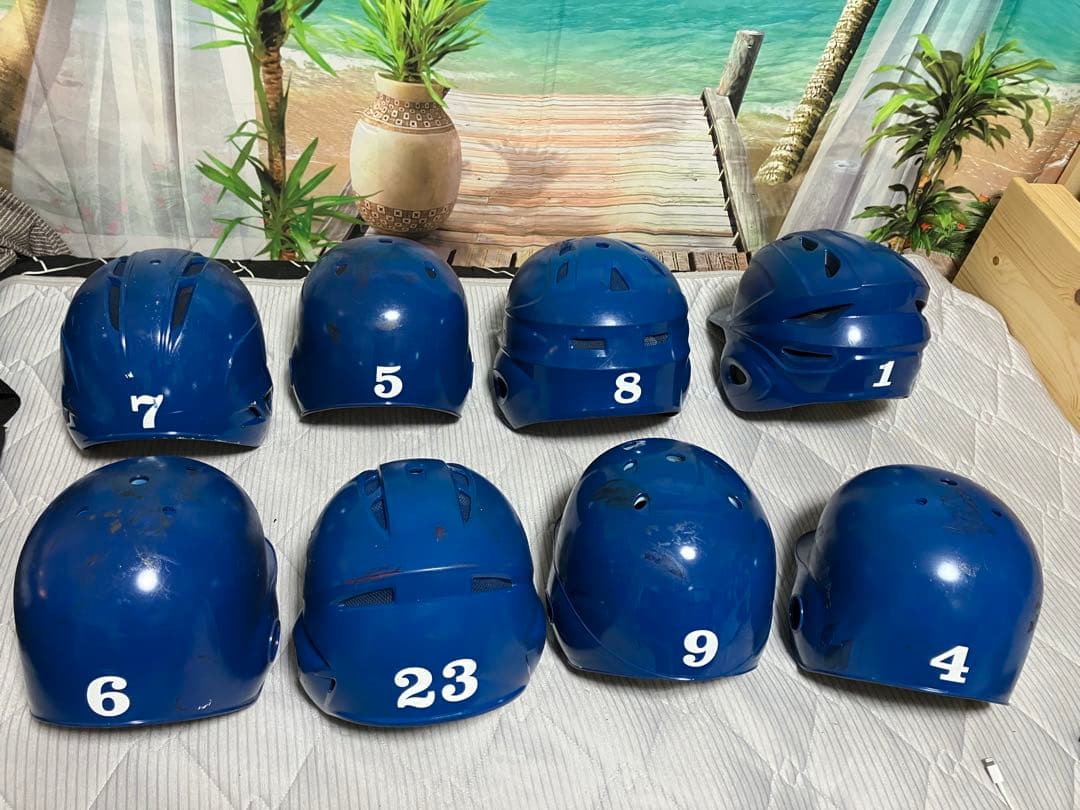 バッター用ヘルメット 8個セット 青
