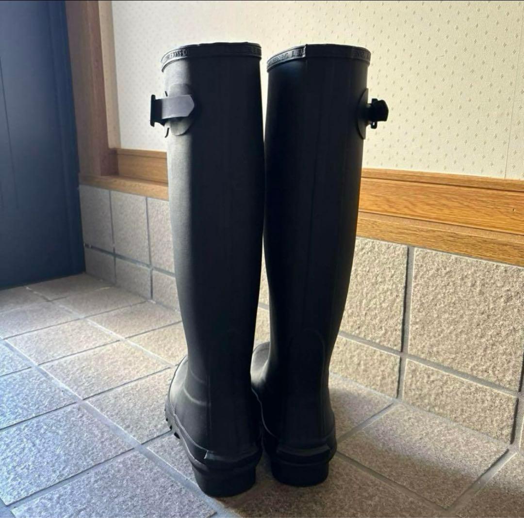 Barbour 長靴 黒 チェック柄