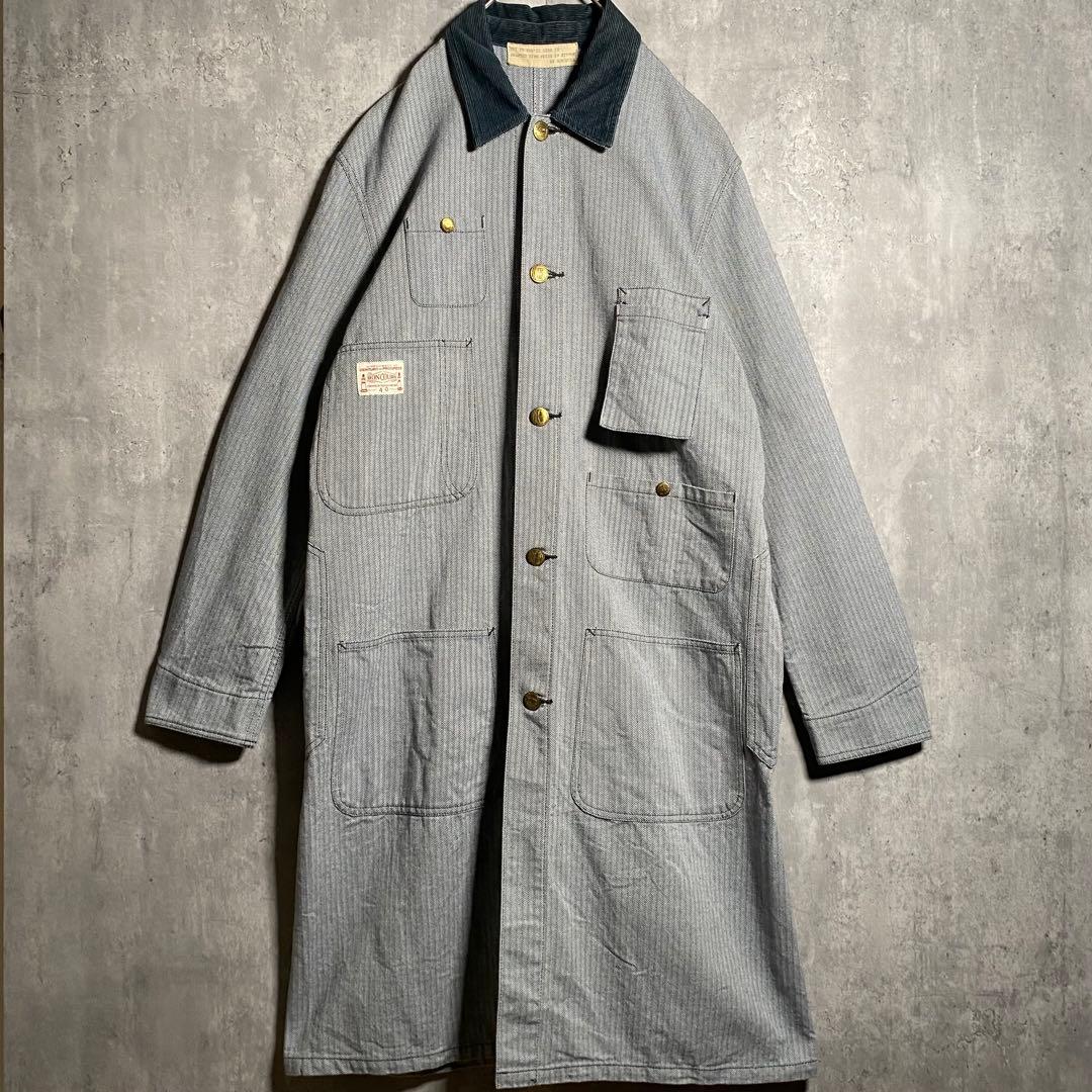 美品⭐️BONCOURA ボンクラ ショップコート ヘリンボーン 40 L相当