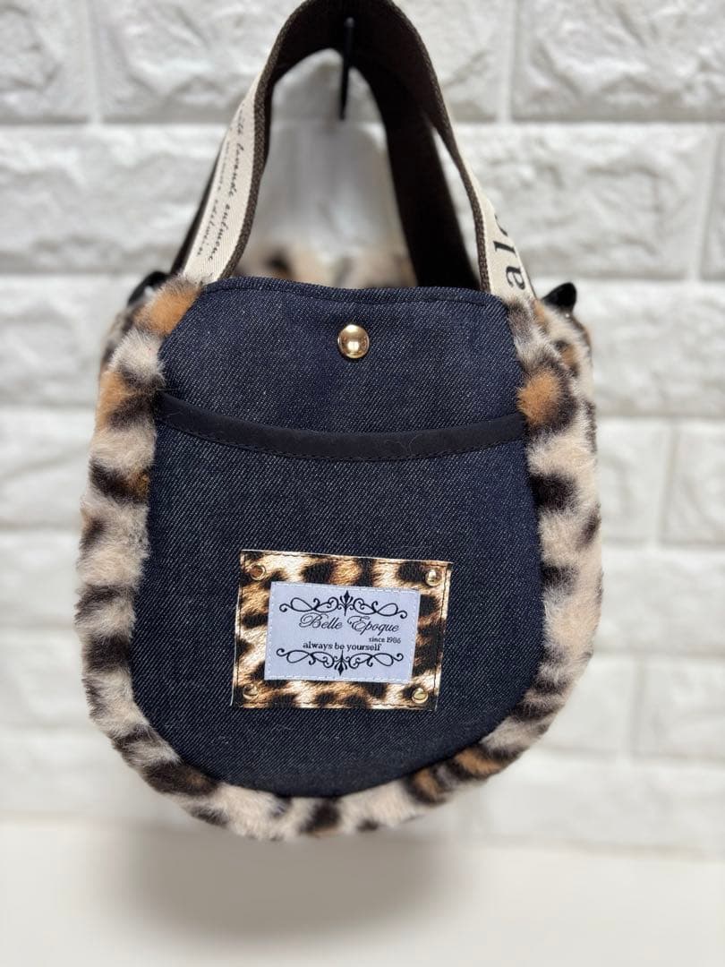 ゆ*ら様 コヤンイサムチョン　ハンドメイド　ファーミニバッグ　ヒョウ柄ベージュ