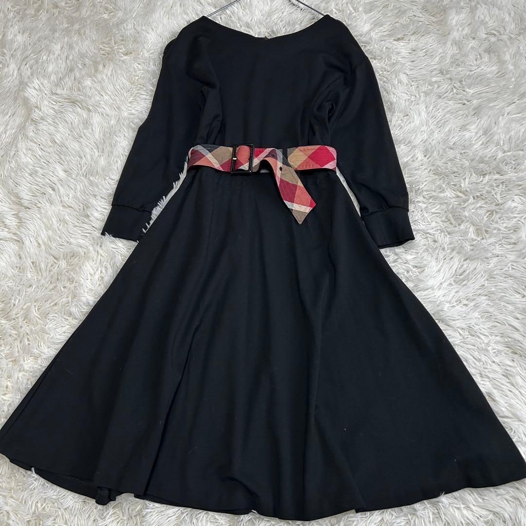 【極美品】ブルーレーベル クレストブリッジ ベルト付き フレアワンピース