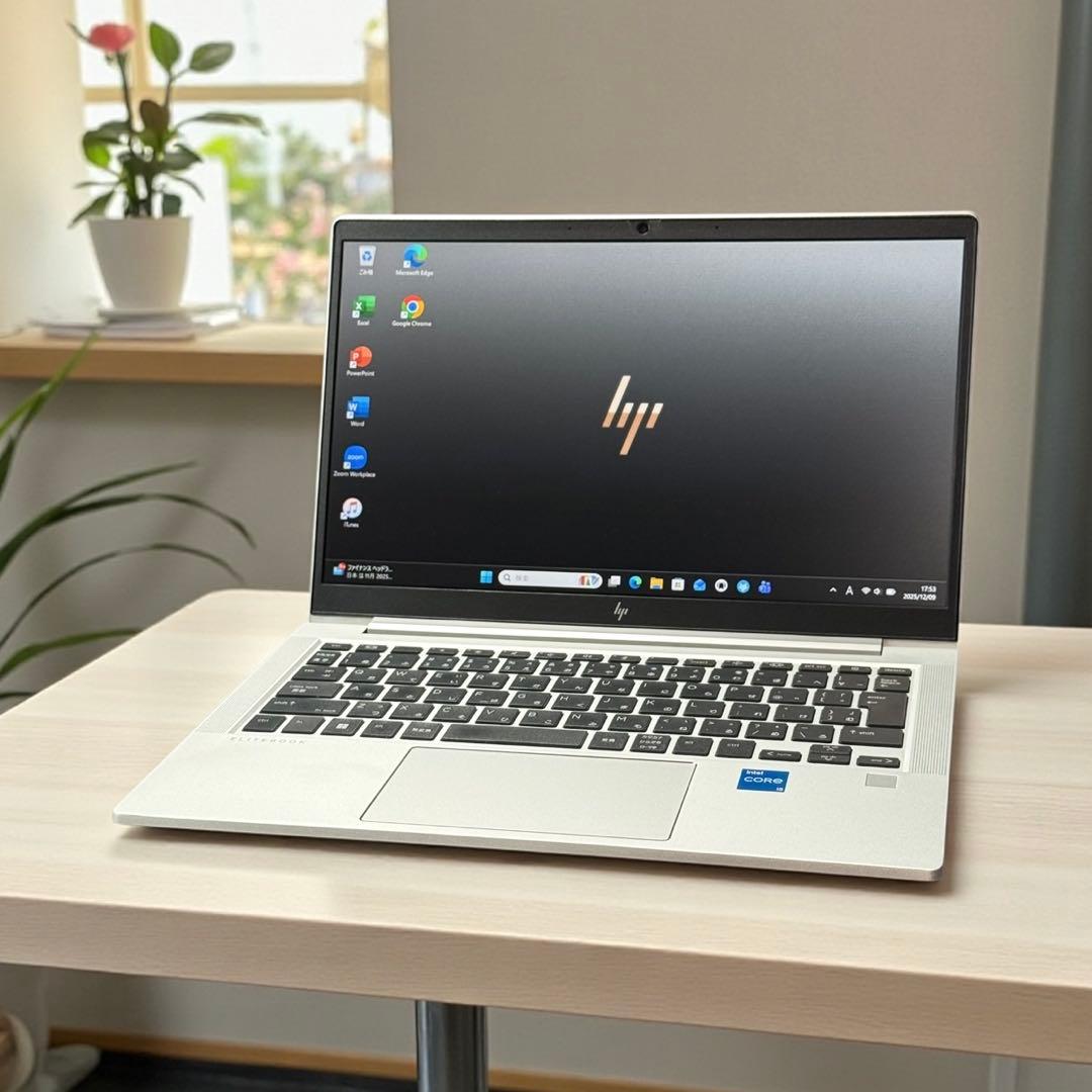 美品 HPノートパソコン 12世代 静音NVMe256 指紋認証 11Pro