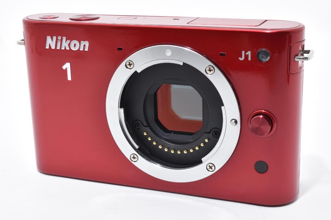 超美品 Nikon J1 ミラーレスデジタルカメラボディ レッド ニコン