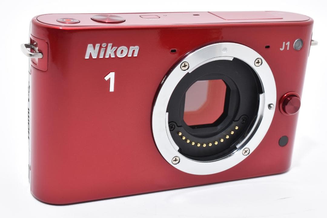 超美品 Nikon J1 ミラーレスデジタルカメラボディ レッド ニコン