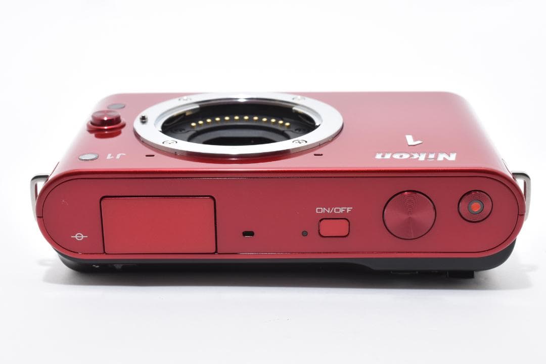 超美品 Nikon J1 ミラーレスデジタルカメラボディ レッド ニコン