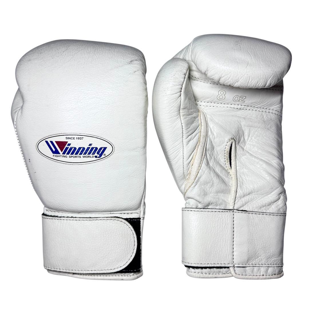 winning ボクシンググローブ 8オンス マジックテープ式 ホワイト 日本製
