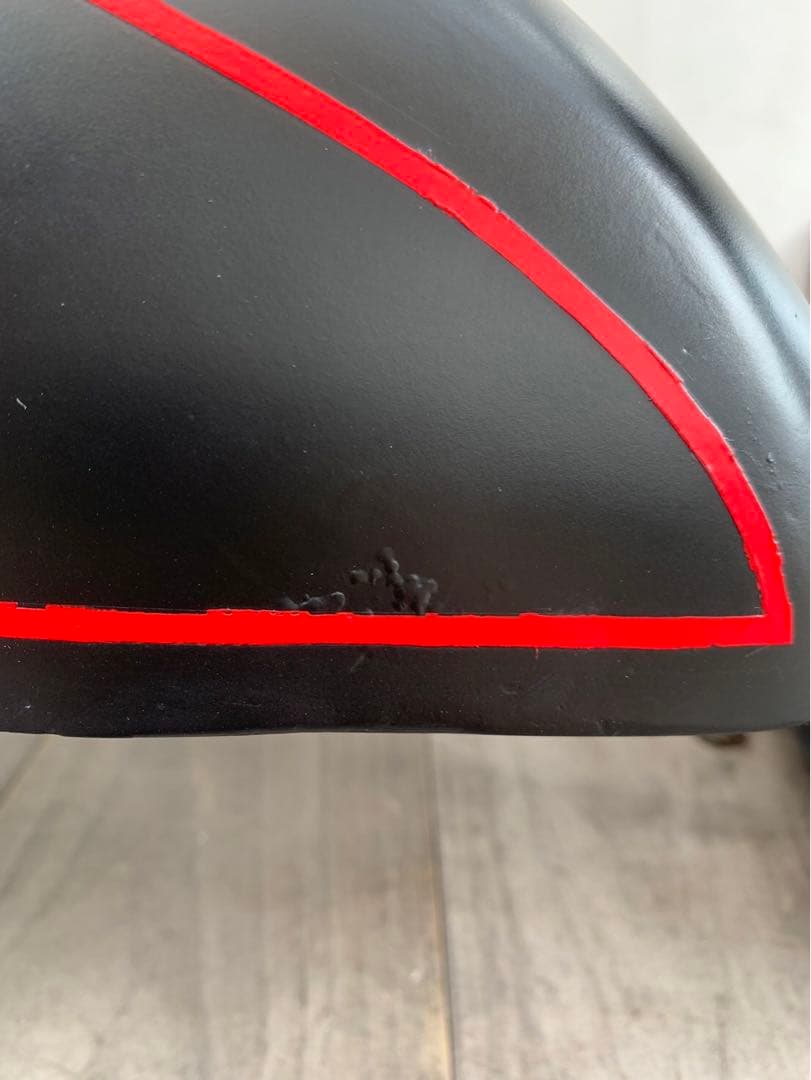 SR400用チョップタンク 黒 赤ライン