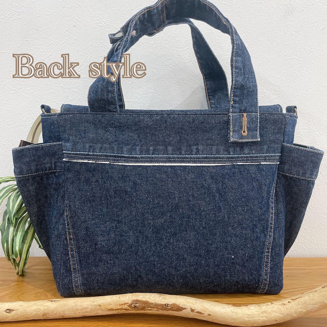 BIGsize★2way Gジャン デニムリメイク トートバッグ サイドポケット
