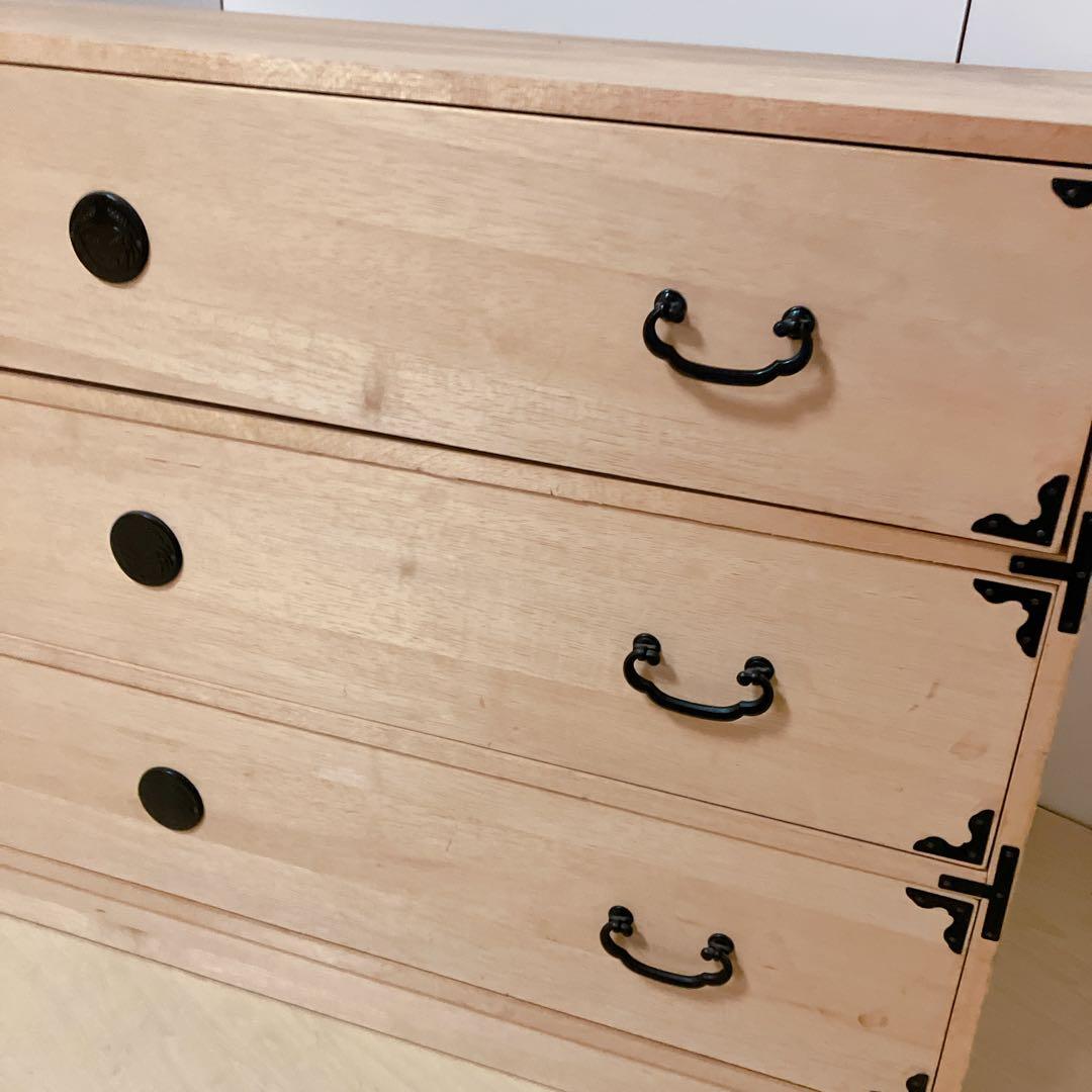 桐箪笥　桐タンス 3段　着物たんす　和装　収納　幅94.5×高さ57×奥行き44