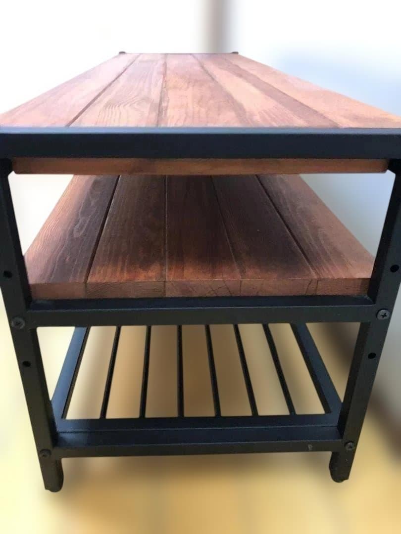 送料無料 ローボード テレビ台 木製天板 2段 棚付き ナチュラル251022