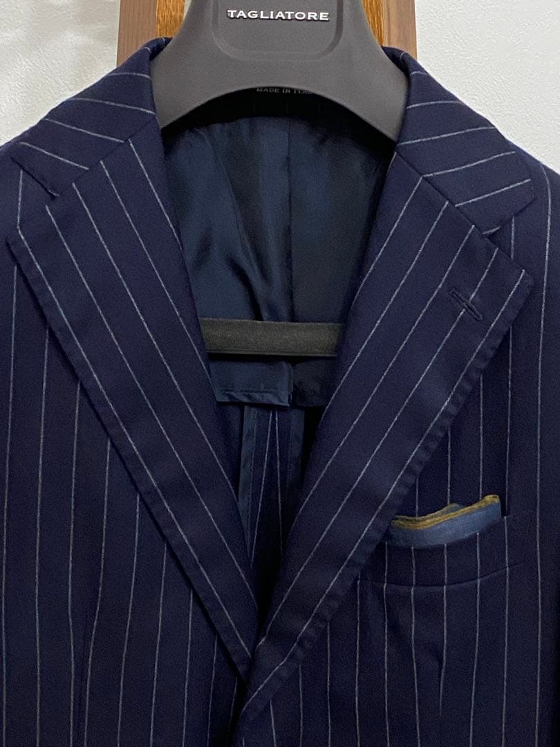 TAGLIATORE ネイビー ストライプ ビジネススーツ 48サイズ
