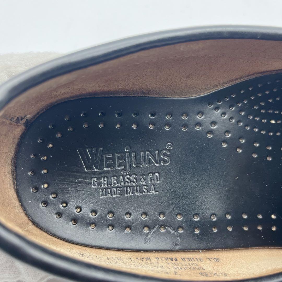 アッパー美品✨ジーエイチバス ローガン ガラスレザー ローファー 黒 6.5D