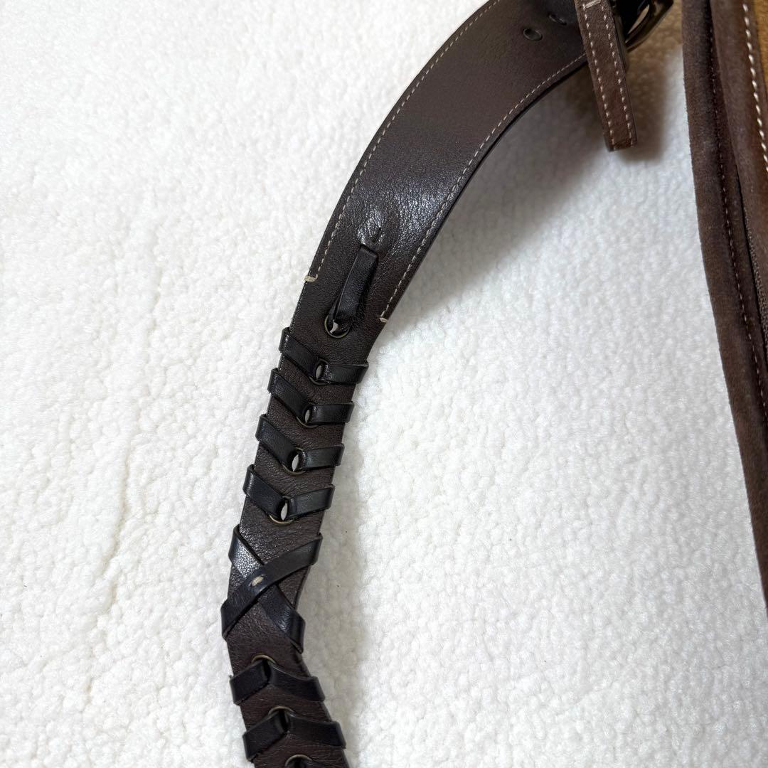 COACH コーチ 9587 スエード×レザー パッチワーク ショルダーバッグ