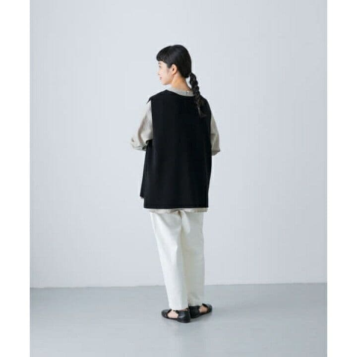 2025ss かぐれ　ドライコットンニットベスト　ブラック