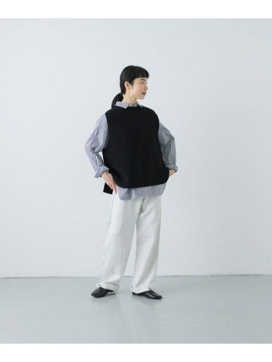 2025ss かぐれ　ドライコットンニットベスト　ブラック