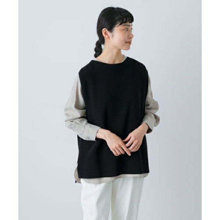 2025ss かぐれ　ドライコットンニットベスト　ブラック