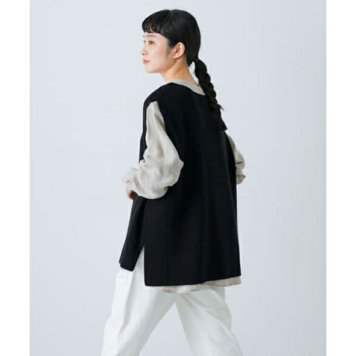 2025ss かぐれ　ドライコットンニットベスト　ブラック
