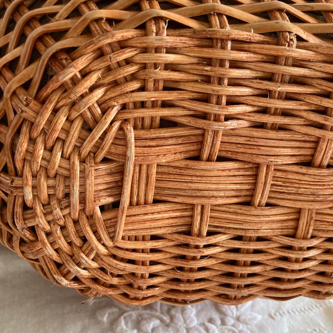 ヴィオラドーロ　ファー付きラタンカゴバッグ　フォックスファー