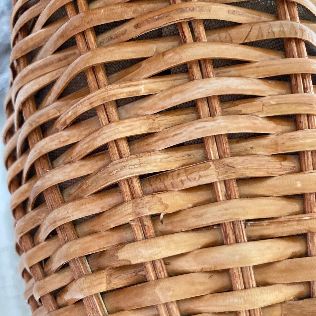 ヴィオラドーロ　ファー付きラタンカゴバッグ　フォックスファー