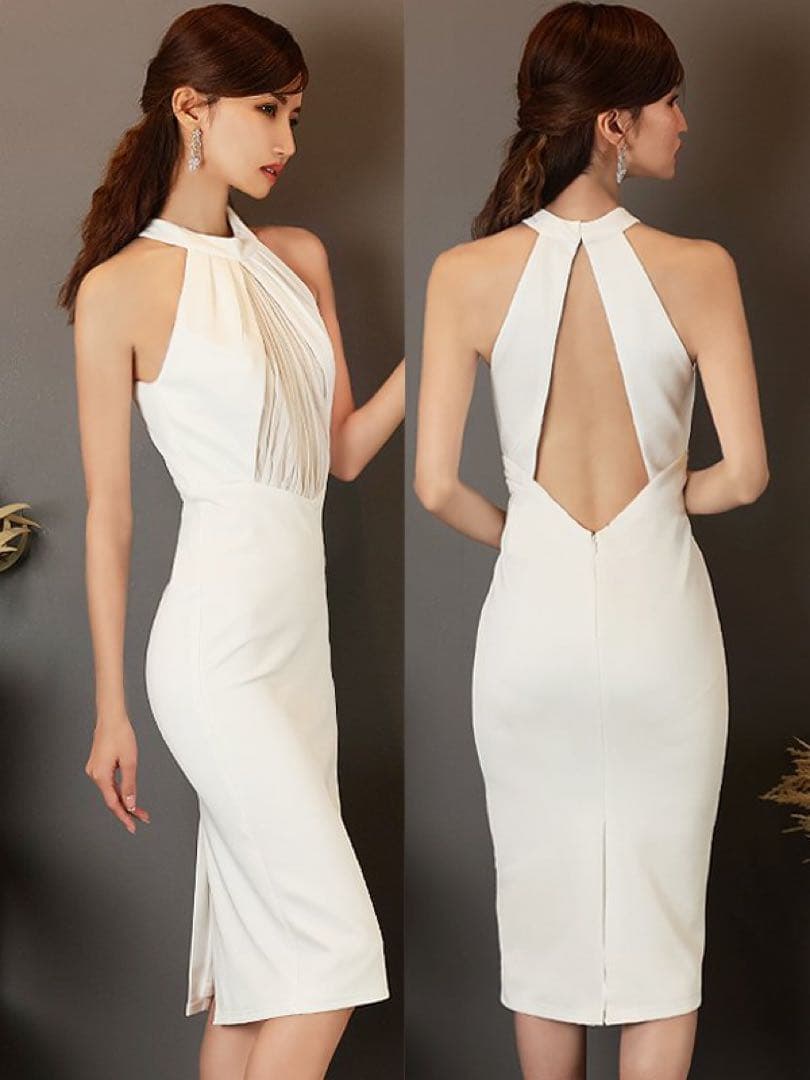 Veautt サテンドレス　白　XSサイズ