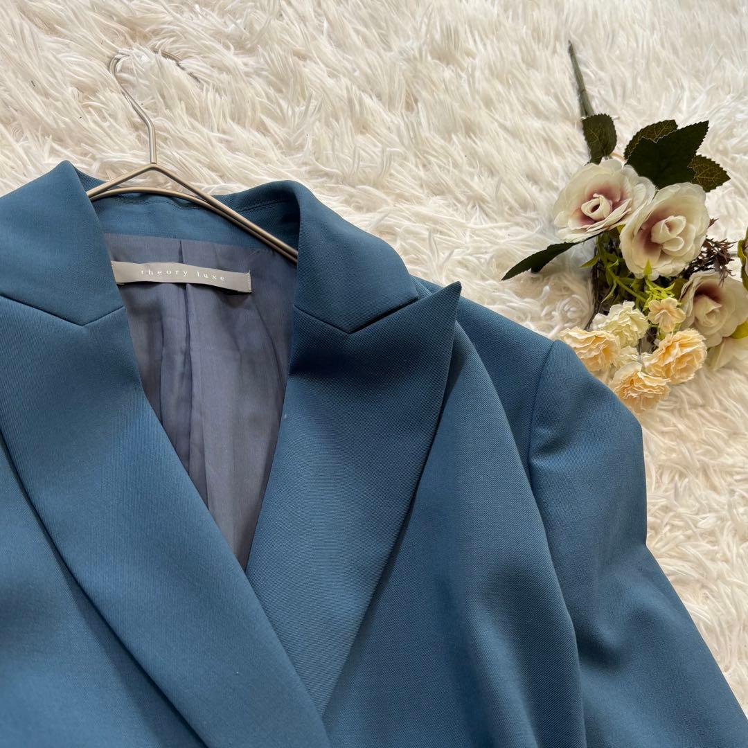 Theory luxe セオリーリュクス　ダブルブレストジャケット　ゆったり　青