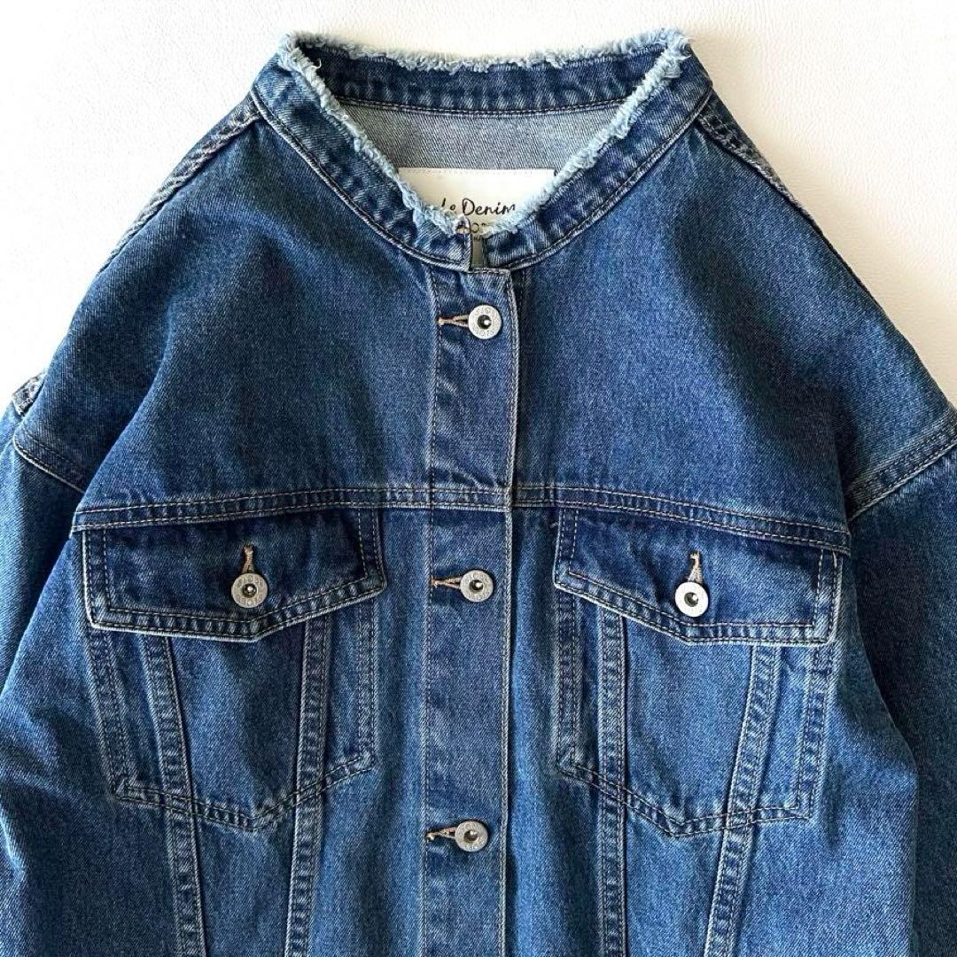 極美品 スローブイエナ ノーカラーGジャン 秋物 デニムジャケット 羽織り
