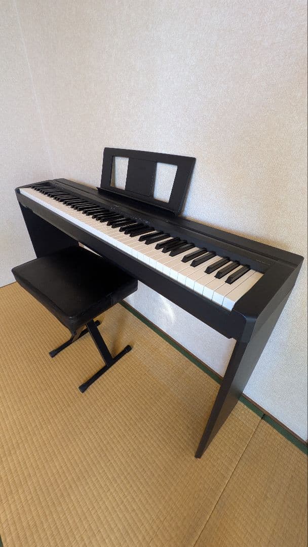 YAMAHA 電子ピアノ P-45B フルセット スタンド・イス・ペダル付完動品