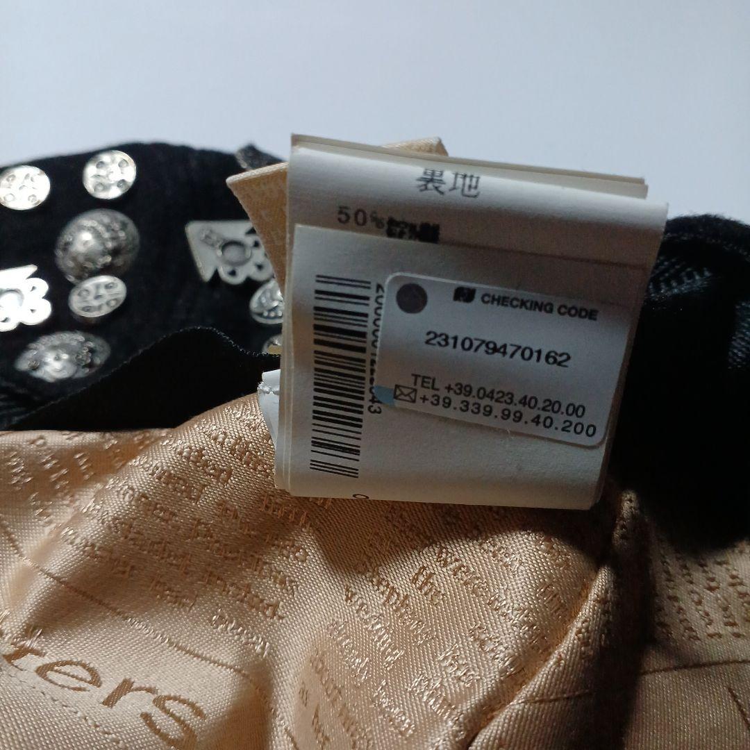 Galliano 黒 ベレー帽 Sサイズ メタル装飾