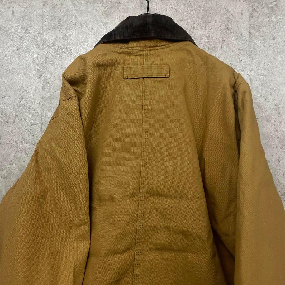 US古着◆ディッキーズ 企業刺繍ダックジャケット 中綿 キャメル メンズXL