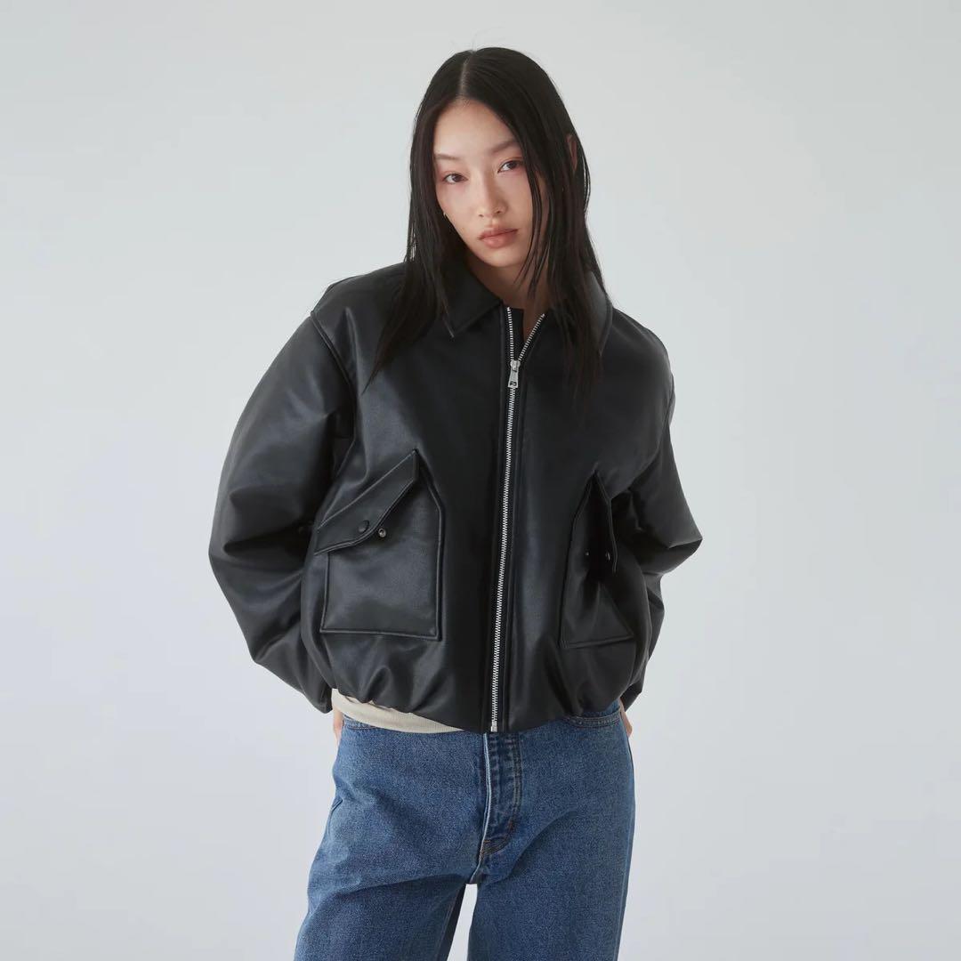 SeaRoomlynn✴︎シールームリン✴︎ ECOレザーPUFFY Zipブルゾン