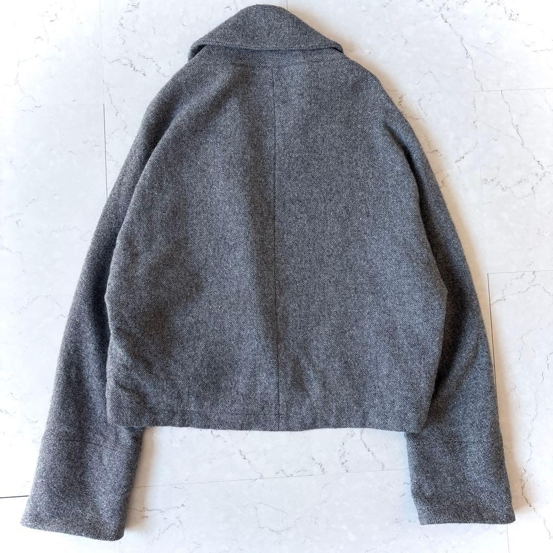 良品 ワイズ 日本製 ウール シルク 短丈 ショート ジャケット 羽織り グレー