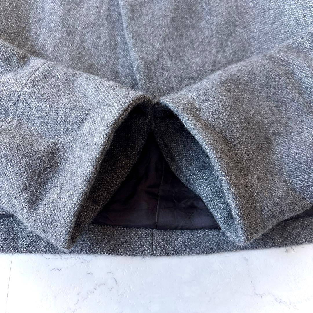 良品 ワイズ 日本製 ウール シルク 短丈 ショート ジャケット 羽織り グレー