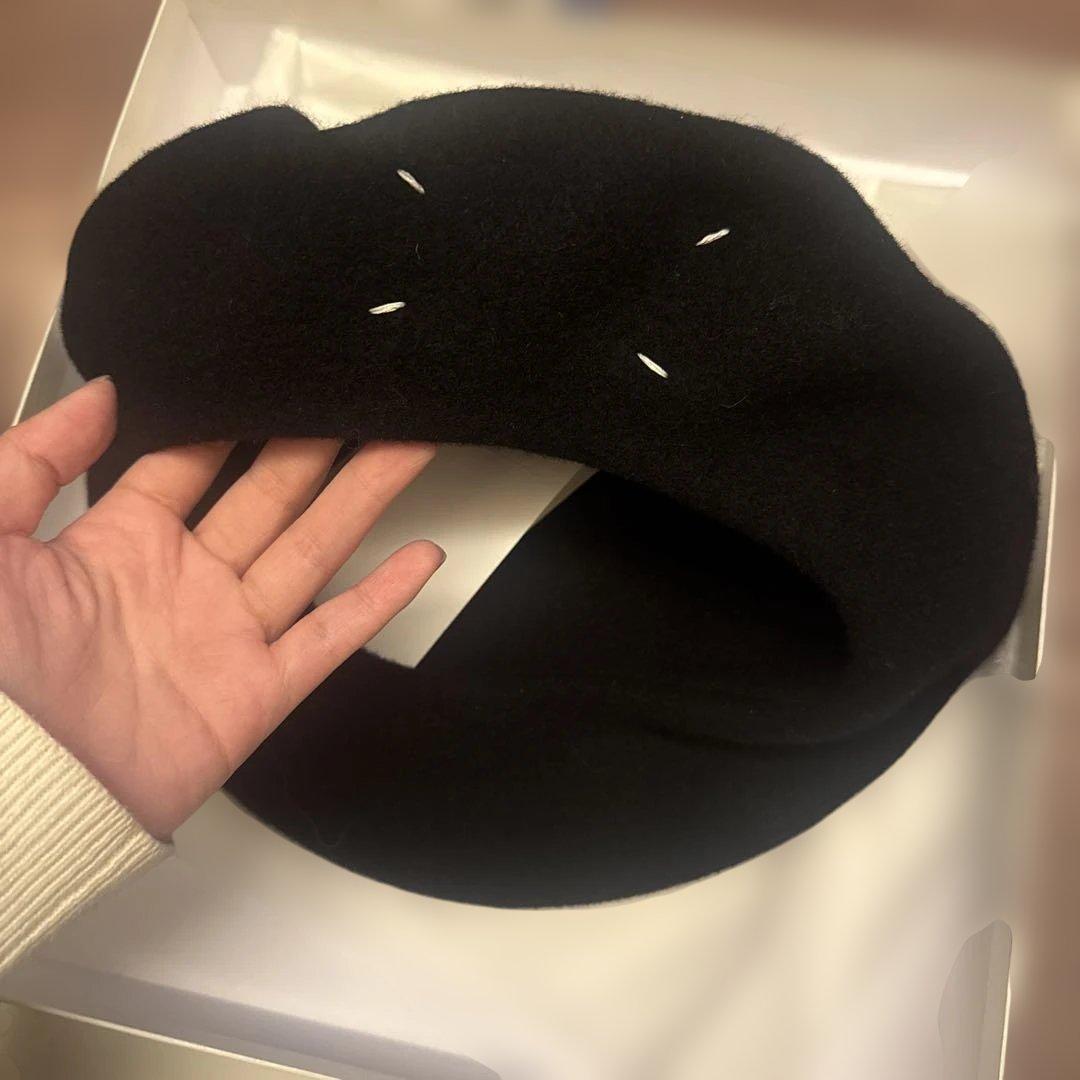 新品Maison Margiela 黒いウールベレー帽 Sサイズ