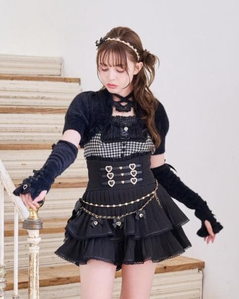 リズリサ LIZ LISA ダブル消しプリーツスカパン 黒色 FreeSize