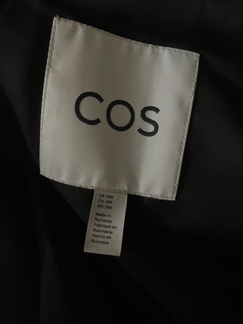 COS ブラック ダブルブレスト テーラードジャケット 36R