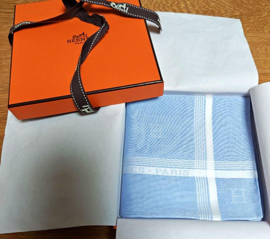 【新品未使用】HERMÈS ジャガード Hレリーフ ブルー