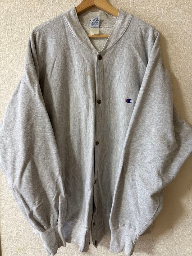 90s USA製 チャンピオン リバースウィーブ カーディガン 目付き　xxl