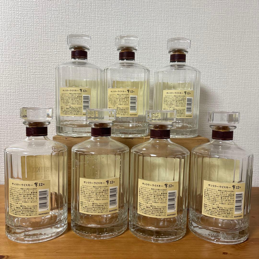 (空瓶) サントリーウイスキー　響12年　700ml 空瓶　7点セット