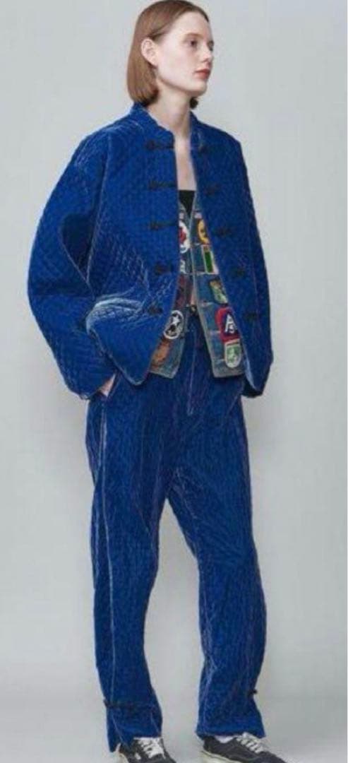 ロク6(ROKU)VELOR QUILTED PANTS/パンツ