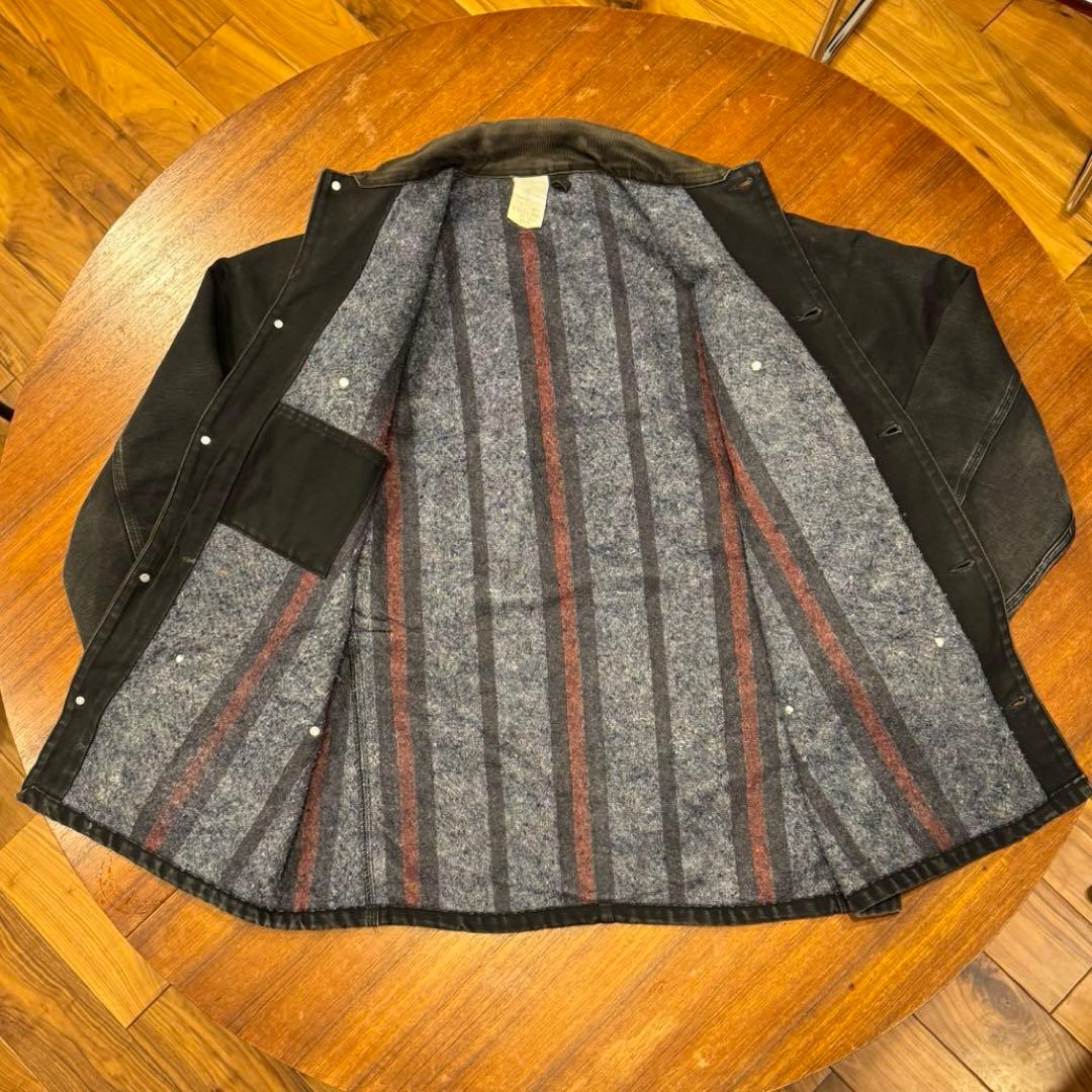 90s 星タグ カーハート チョアコート 42 ブラック スミクロ