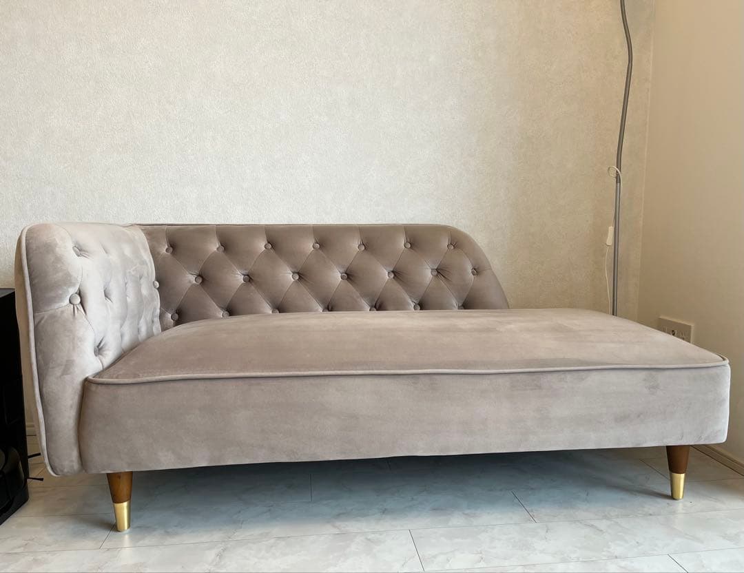 カウチソファ ベルベット調 LOWYA