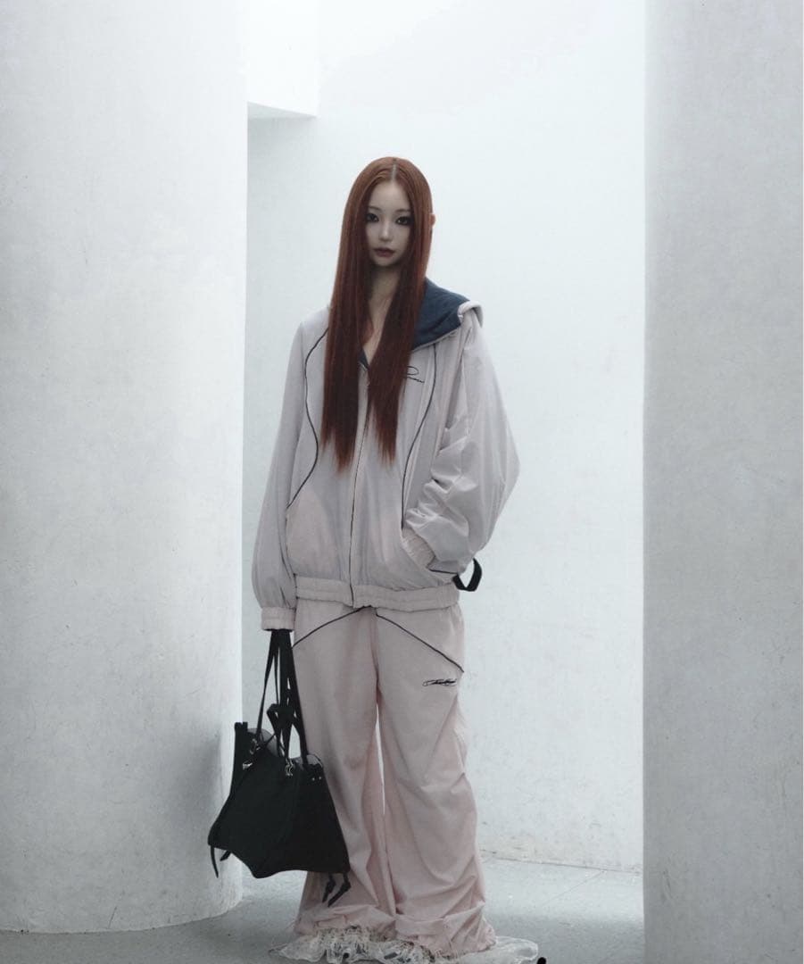 パンツ S nylon jersey pants lace