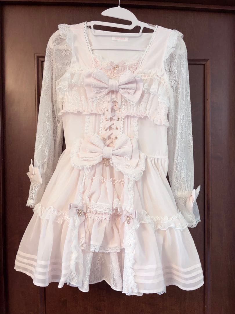 ♡LIZLISA フロントティアードシフォンワンピース ピンク♡