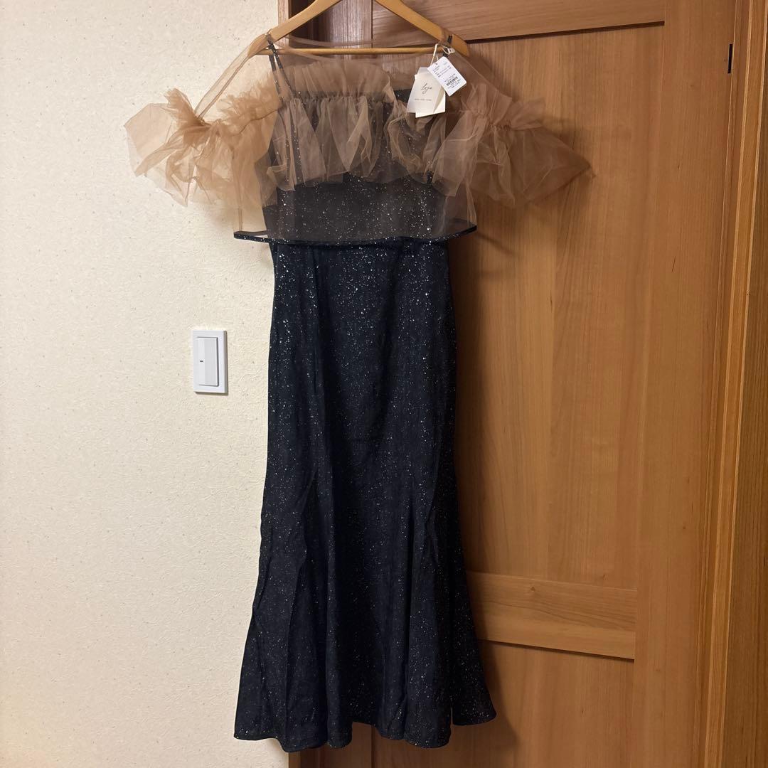 【LEJA】チュールフリルボレロペイントマーメイドドレスワンピース2点セット