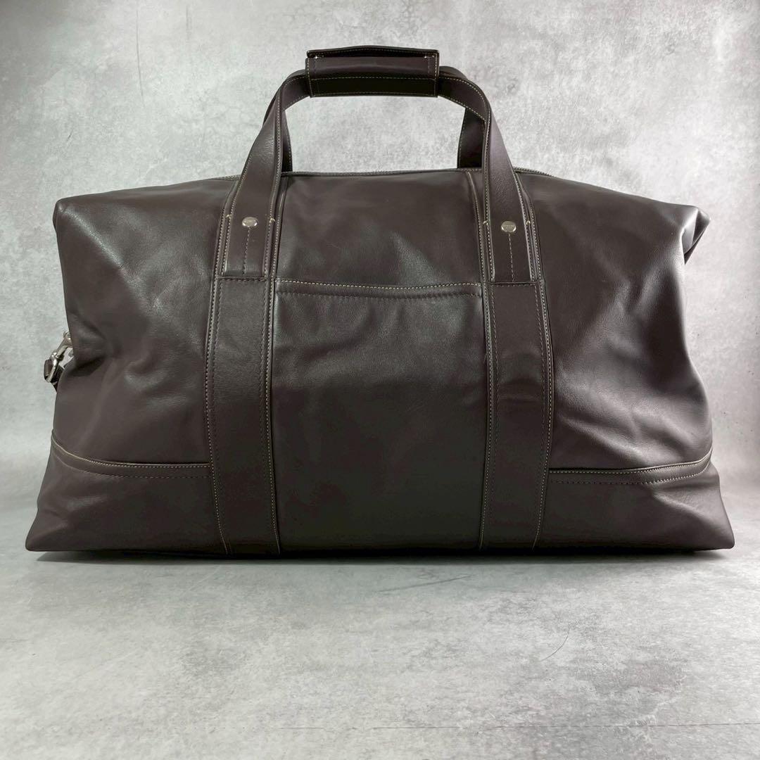 【極美品】コーチ 2way ボストンバッグ オールレザー ロゴ ブラウン